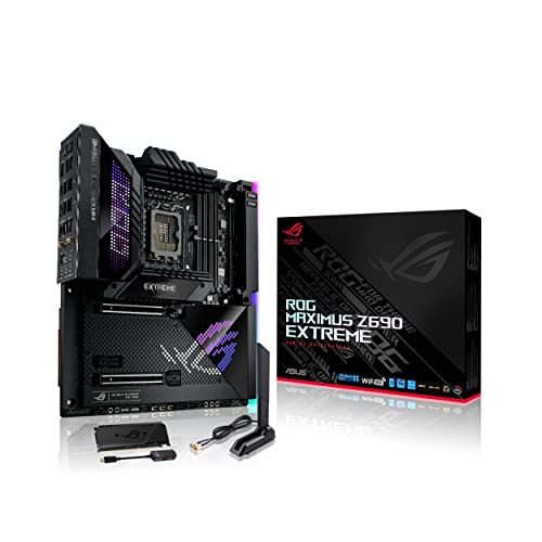 ASUS tek Computer ROG Maximus Z690 Extreme Intel LGA 1700 EATX Gaming Carte mère 24 1 Power Stages, PCIe 5.0, Wi-FI 6E, 10 Go et 2,5 Go Ethernet Prime H610M-A D4-CSM