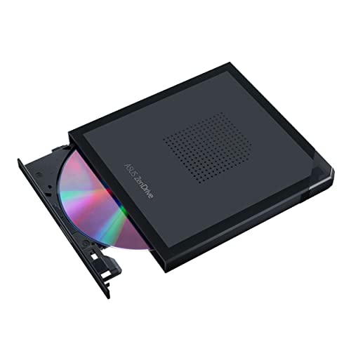 ASUS ZenDrive V1M Lecteur DVD Externe et graveur avec câble intégré, Interface USB-C, Compatible avec Win 11 et macOS, Prise en Charge M-Disc (SDRW-08V1M-U)
