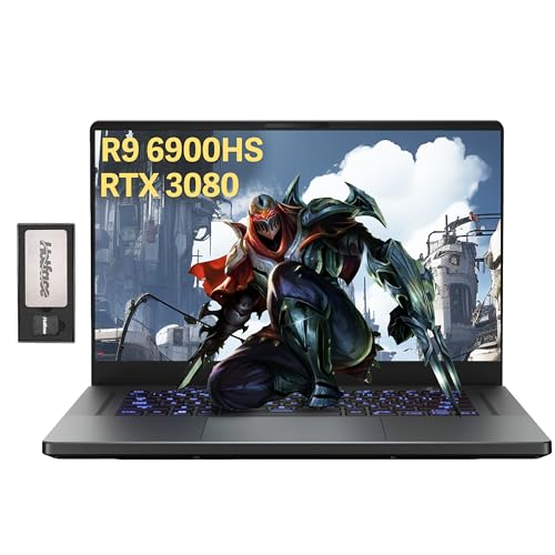 ASUS ROG Zephyrus G15 Ordinateur portable de jeu QHD 15,6 240 Hz, AMD Ryzen 9 6900HS, GeForce RTX 3080 8 Go GDDR6, 40 Go DDR5, SSD PCIe 1 To, clavier rétroéclairé, caméra HD, Win 11 Pro, gris