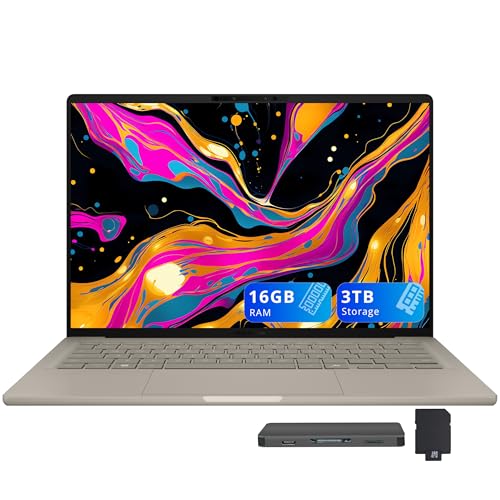 ASUS Zenbook Ordinateur portable FHD OLED de 14 , Snapdragon X Plus X1P-42-100, 16 Go LPDDR5X, 3 To de stockage (SSD de 2 To station d'accueil 1 To), carte graphique Adreno, clavier rétroéclairé