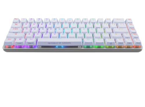 ASUS ROG Falchion Ace Clavier de jeu compact blanc, commutateurs mécaniques NXRD, LED RVB par touche, USB 2.0 (type C à typeA), touches programmables, blanc