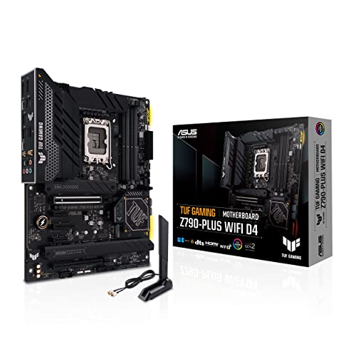 ASUS TUF GAMING Z790-PLUS WIFI D4 – Carte mère gaming Intel LGA 1700 ATX (17 DrMOS, PCIe 5.0, DDR4, 4 x M.2, Intel WiFi 6, USB 3.2 Gen 2 Type-C, Thunderbolt 4, Aura Sync RGB)