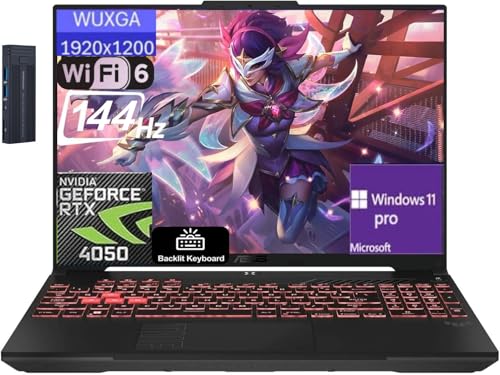 ASUS TUF A16 Ordinateur portable de jeu WUXGA 16 po 144 Hz, AMD Ryzen 7 7445HS, GeForce RTX 4050, 16 Go de RAM 1 To PCIe SSD, clavier rétroéclairé, webcam, station d'accueil 9H 256 Go, Windows 11 Pro