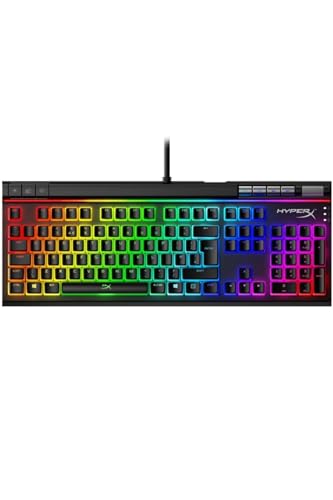 HyperX Alloy Elite 2 – Clavier de jeu mécanique, interrupteur linéaire rouge, lumière contrôlée par logiciel et personnalisation macro, touches de pudding ABS, commandes multimédias, rétroéclairage