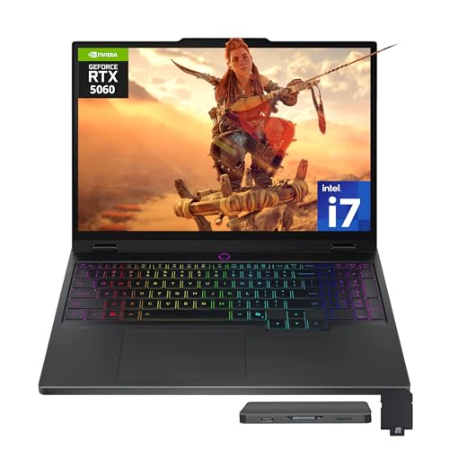 Lenovo Legion 5 Ordinateur portable de jeu WQXGA 15 165 Hz, Intel i7-14700HX, 64 Go DDR5, SSD PCIe 2 To, GeForce RTX 5060, clavier rétroéclairé RVB, appareil photo 5 MP, Wi-Fi 7, Win 11 Pro, gris