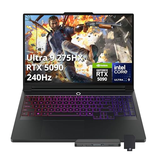 Lenovo Legion Pro 7i Ordinateur portable de jeu 16 WQXGA 240 Hz, Intel Ultra 9 275HX, GeForce RTX 5090 24 Go GDDR7, 64 Go DDR5, 3 To de stockage (SSD 2 To station d'accueil 1 To), clavier