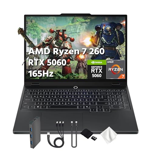 Lenovo Legion 5 Ordinateur portable de jeu WQXGA 15 165 Hz OLED alimenté par l'IA, AMD Ryzen 7 260, GeForce RTX 5060 GDDR7, 64 Go DDR5, 4 To SSD, clavier rétroéclairé, Wi-Fi, Win 11 Pro, noir