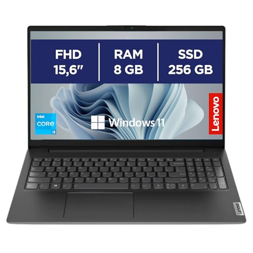 Lenovo, Ordinateur portable PC portable, écran 15,6 Full HD, Intel i3-1315U 6 Core 3,3 Ghz, RAM 8 Go DDR4, 256 Go SSD NVMe, Win 11 Pro