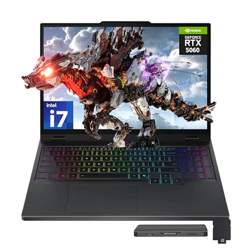 Lenovo Legion 5 15 WQXGA Ordinateur portable de jeu 165 Hz, Intel i7-14700HX, GeForce RTX 5060 8 Go GDDR7, 32 Go DDR5, 1 To SSD, clavier rétroéclairé, appareil photo 5 MP, Wi-Fi 7, Win 11 Pro, noir