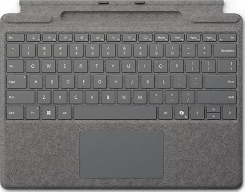 Microsoft Surface Pro Clavier avec Espace pour Stylo | Platine | QWERTY | Compatible avec Surface Pro Copilot PC (11e édition), Surface Pro 9 et Surface Pro 8
