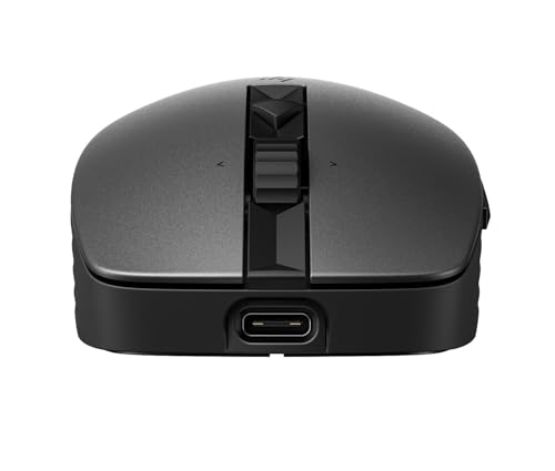 HP Souris 710 | Rechargeable Via USB-C | 6 Boutons | 3 000 DPI | Silencieux | Jusqu'à 90 Jours d'autonomie | Dongle 2,4 GHz ou Bluetooth | 84 g | Noir