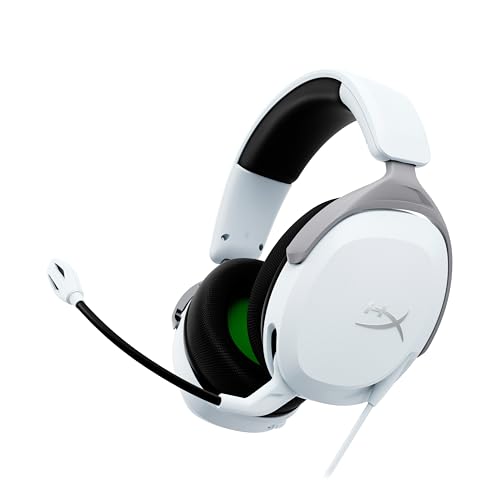 HyperX CloudX Stinger 2 Core pour Xbox, Casque gaming filaire officiel Xbox Series X|S Xbox One, Haut parleurs 40 mm, Micro antibruit avec mute par pivotement, Commandes audio sur casque, Léger, Blanc