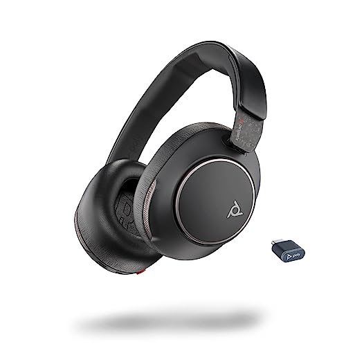 Micro-casque Poly Voyager Surround 80 UC Bluetooth (Plantronics) – Microphones antibruit pour des appels clairs – Système ANC adaptatif – iPhone, Android, PC Mac, Zoom et Microsoft Teams (certifié)