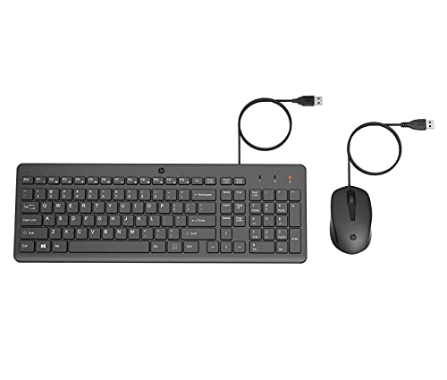 HP 150 Clavier et Souris, 240J7AA, Câble USB 100 cm, 1600 dpi, Noir