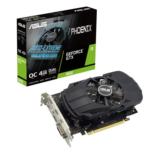 ASUS Phoenix NVIDIA GeForce GTX 1650 OC Edition Carte Graphique de Jeu (PCIe 3.0, 4 Go de mémoire GDDR6, HDMI 2.0, DisplayPort 1.4a, DVI-D, Double roulement à Bille, Auto-Extreme)