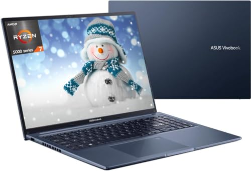 ASUS Ordinateur portable Vivobook 16 2023, écran 16 , processeur AMD Ryzen 7 5800HS jusqu'à 4,4 GHz (Beat i7-1195G7), RAM 12 Go, SSD 512 Go, WiFi 6, clavier Chiclet, fin et léger, Windows 11 Home