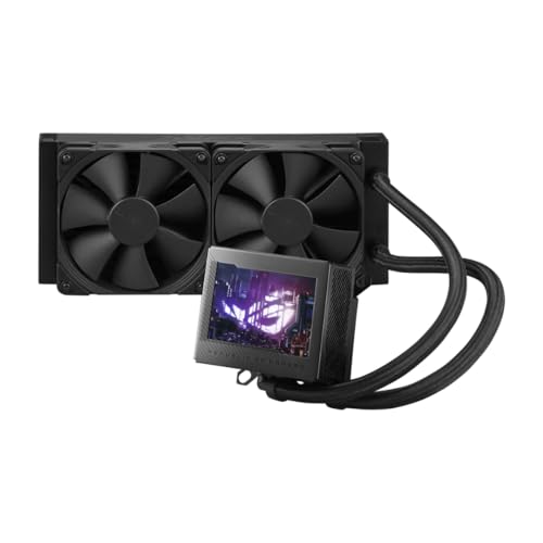 Refroidisseur de processeur ASUS liquide tout-en-un ROG Ryujin III 240 avec radiateur de 240 mm Pompe Asetek 8ème génération, 2 ventilateurs Noctua IndustrialPPC 120 mm, écran LCD couleur 3,5