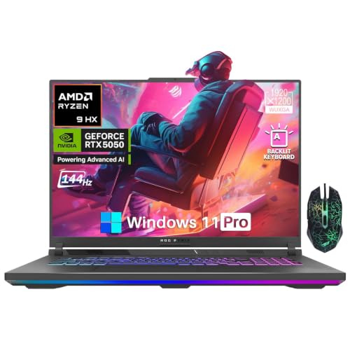 ASUS Ordinateur portable de jeu ROG Strix G18, 18 FHD 16 10 IPS ROG Nebula 144Hz, AMD Ryzen 9 8940HX, NVIDIA GeForce RTX 5050, 32 Go DDR5 1 To M.2 PCIe SSD, WiFi 6E, RGB rétroéclairé KB, Windows 11
