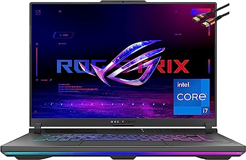 asus Laptop Gamer ROG Strix G16 (2023), 16 10 FHD 165 Hz, 13e génération Intel Core i7-13650HX, GeForce RTX 4060 (140 W) RAM DDR5, MUX, Wi-Fi 6E, Windows 11, w HDMI (32 Go de RAM | SSD PCIe de 2 To)