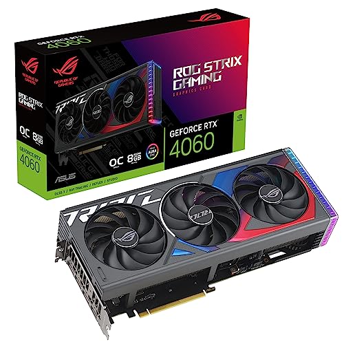 ASUS ROG Strix GeForce RTX™ 4060 OC Edition Carte Graphique de Jeu (PCIe 4.0, 8 Go GDDR6, DLSS 3, HDMI 2.1a, DisplayPort 1.4a, Axial-Tech Fan Design, Aura Sync, Technologie 0dB)