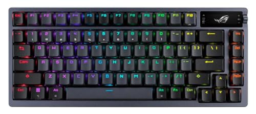 Asus Clavier sans fil ROG Azoth 75, facteur de forme 75 , mousse amortissante à trois couches et revêtement supérieur en métal, commutateurs mécaniques ROG NX prélubrifiés et interchangeables