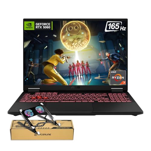 ASUS TUF A16 RTX 5060 Pro Ordinateur portable de jeu, écran 16 FHD 165 Hz, AMD Ryzen 7 260 (Beats Intel i7-14700), NVIDIA RTX 5060, 64 Go de RAM DDR5, 2 To SSD, rétroéclairage RVB, RJ-45, ensemble
