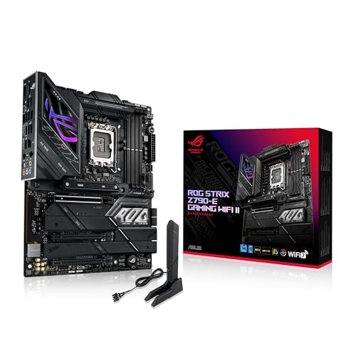 ASUS ROG Strix Z790-E Gaming WiFi II LGA 1700 (Intel 14e, 13e et 12e générations) Carte mère de jeu ATX (DDR5, PCIe 5.0, 2,5 Go LAN, 5XM.2, PCIe 5.0 x16, connecteur WiFi 7 avec PD 3.0 jusqu'à 30 W.