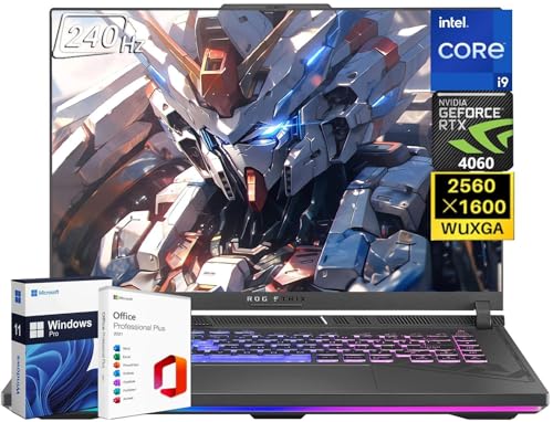 ASUS Ordinateur portable de jeu ROG Strix G16, écran WQXGA de 16 po 240 Hz, 14e génération, Intel i9-14900HX, 64 Go DDR5, 4 To SSD, GeForce RTX 4060, KB rétroéclairé, Wi-Fi 6E, Windows 11 Pro et