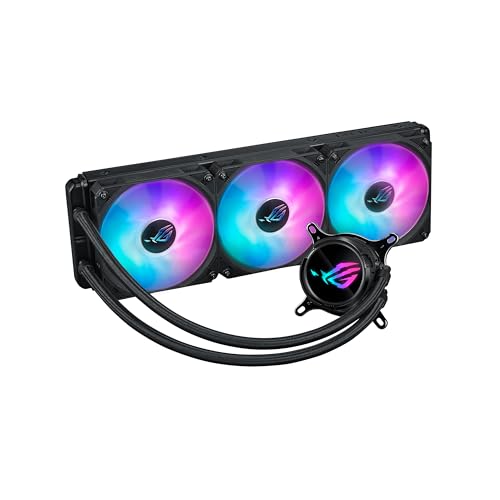 Refroidisseur liquide pour processeur tout-en-un ROG Strix LC III 360 ARGB avec bloc d'eau rotatif à 360°, pompe Gen7 v2 d'Asetek, ventilateurs ROG ARGB haut de gamme et plus de 10 effets d'éclairage