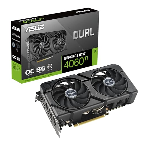 ASUS Dual GeForce RTX™ 4060 Ti Evo OC Edition 8 Go GDDR6 (PCIe 4.0, 8 Go GDDR6, DLSS 3, HDMI 2.1a, DisplayPort 1.4a, Conception de Ventilateur axial-Tech, Technologie 0dB, Plaque arrière de