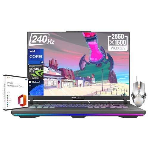 ASUS Ordinateur portable de jeu ROG Strix G16 2024, écran QHD de 16 po 240 Hz, Intel i9-14900HX, 32 Go de RAM DDR5, 2 To SSD, GeForce RTX 4060, Wi-Fi 6E, Win 11 Pro