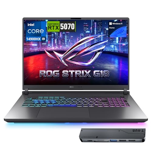 ASUS ROG Strix G18 5070 Ordinateur portable de jeu AI | Intel Core i9-14900HX (24 cœurs, 32 fils) | GeForce RTX 5070 | Écran nébuleuse FHD IPS de 18 po | 32 Go DDR5 | SSD 1 To | KB rétroéclairé RVB 4