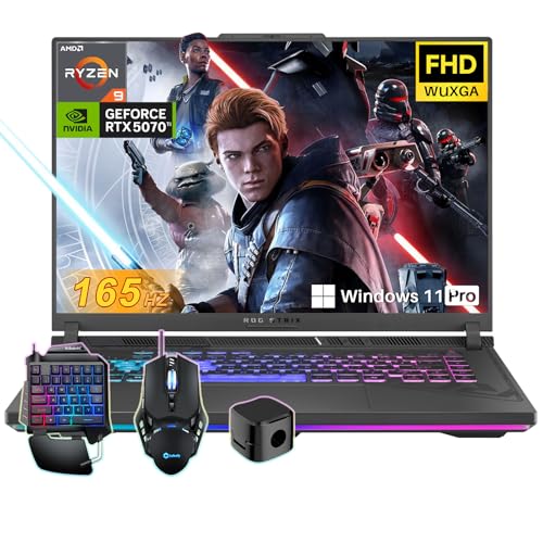 ASUS Ordinateur portable de jeu ROG Strix G16 (2025), AMD Ryzen 9 8940HX (16 cœurs, 32 fils, jusqu'à 5,3 GHz), écran WUXGA FHD 165 Hz 3 ms, 64 Go DDR5, 4 To SSD, NVIDIA RTX 5070Ti 12 Go GDDR5 7