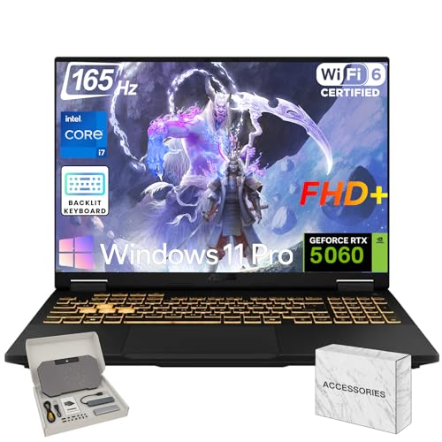ASUS TUF Gaming F16 Ordinateur portable – Intel 16 cœurs i7-14650HX (jusqu'à 5,2 GHz), NVIDIA RTX 5060, écran 16 FHD 165 Hz, clavier rétroéclairé, WiFi 6E, 64 Go de RAM DDR5, SSD 1 To, Win 11 Pro
