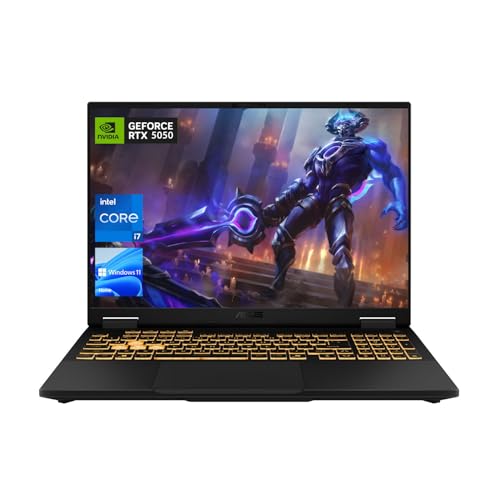 ASUS TUF F16 RTX 5050 Ordinateur portable de jeu prêt pour la réalité virtuelle, 16 FHD (1920 x 1200) 165 Hz, Intel i7-14650HX, NVIDIA RTX 5050, 64 Go DDR5, 2 To SSD, KB rétroéclairé RVB, webcam FHD