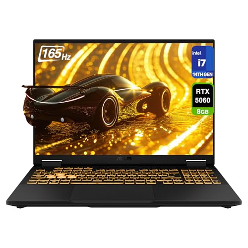 ASUS TUF F16 Ordinateur portable de jeu, Intel i7-14650HX, 32 Go de RAM DDR5, 1 To PCIe SSD, 16'' FHD (1920 x 1200) 165 Hz, Nvidia G-Force RTX 5060, clavier rétroéclairé RVB, W11 Home, Jaeger Grey