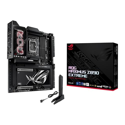 ASUS Carte mère ROG Maximus Z890 Extreme Intel® Z890 LGA 1851 E-ATX, Advanced AI PC-Ready, 24 2 1 2 étapes, DDR5, WiFi7, 2.5G 10G LAN, PCIe® 5.0 M.2, Thunderbolt™ 5, USB Type-C®, AI OC, écran LCD 5