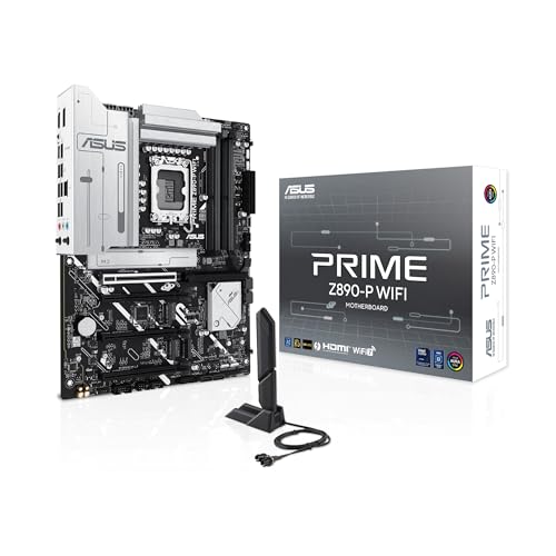 ASUS Prime Z890-P WiFi Z890 LGA 1851 ATX, Carte mère Intel® Core™ Ultra Series 2 Ready, Advanced AI PC-Ready, 14 1 1 2 Power Stage, DDR5, PCIe® 5.0, Thunderbolt™ 4 USB Type-C®, 4 x M.2, Wi-FI 7, 2,5