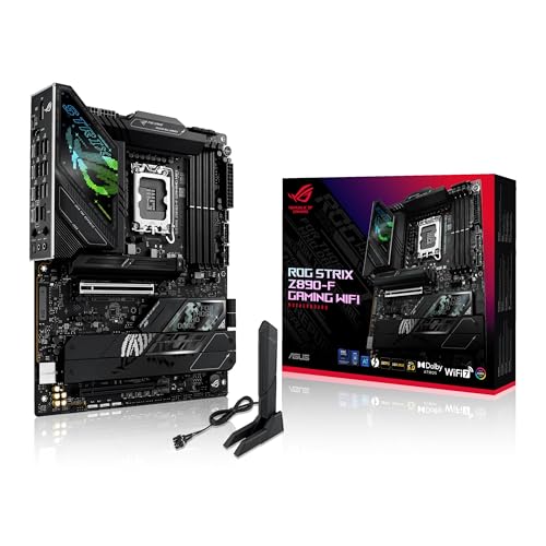 ASUS ROG Strix Z890-F Gaming WiFi Intel® Z890 LGA 1851 ATX, Carte mère avancée AI PC, 16 2 1 2 étapes, DDR5, WiFi 7, 5X M.2, Thunderbolt™ 4, USB Type-C®, AI Overclocking, Refroidissement et Mise en