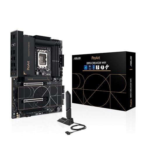 ASUS ProArt Z890-CREATOR WIFI Z890 LGA 1851 ATX, carte mère, processeur Intel® Core Ultra Series 2, 16 2 1 2 étapes, PCIe® 5.0, DDR5, Thunderbolt 5 Type-C®, LAN 10 2,5 Go, WiFi 7, 5 x M.2, AI OC