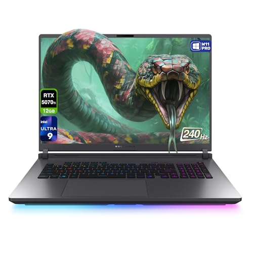 ASUS ROG Strix G18 Ordinateur portable de jeu, Intel Ultra 9-275HX, 32 Go de RAM DDR5, 4 To PCIe SSD, 18 2,5K (2560 x 1600) 240 Hz Nebula Display, N-vidia G-Force RTX 5070Ti, clavier RVB 4 zones, W11