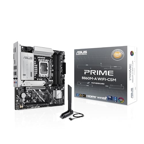 ASUS Prime B860M-A WiFi-CSM Offre DDR5, PCIe 5.0, Deux emplacements M.2, Wi-FI 6E, Ethernet 2,5 Go, USB Type-C, DisplayPort, HDMI™ et dissipateur Thermique M.2 pour des Performances optimales