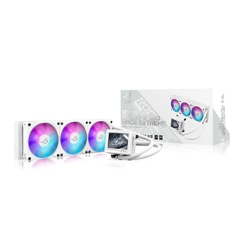 ASUS ROG RYUJIN III 360 ARGB Extreme – Refroidisseur liquide AIO pour CPU, compatible AMD Ryzen 9000 Intel Core Ultra, pompe Asetek Ryzen9000 Gen8, ventilateurs magnétiques à fort débit, blanc