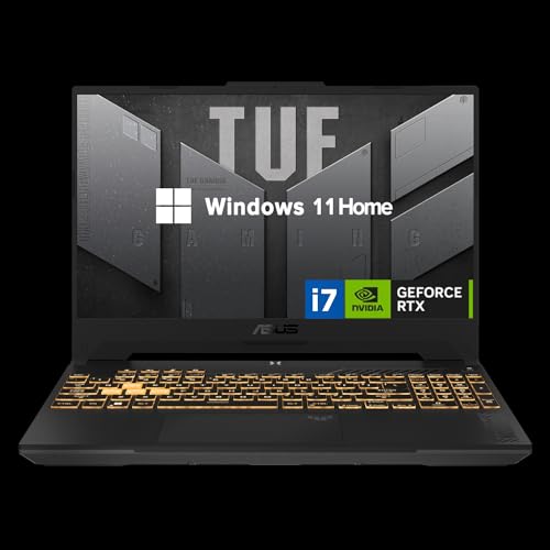 ASUS TUF 15.6 i7 RTX 4070 Ordinateur portable de jeu, 15,6 FHD 1920 x 1080 144 Hz, Intel i7-13620H (Beats Intel i9-12900), NVIDIA GeForce RTX 4070, 64 Go DDR5, SSD 2 To, clavier rétroéclairé RVB