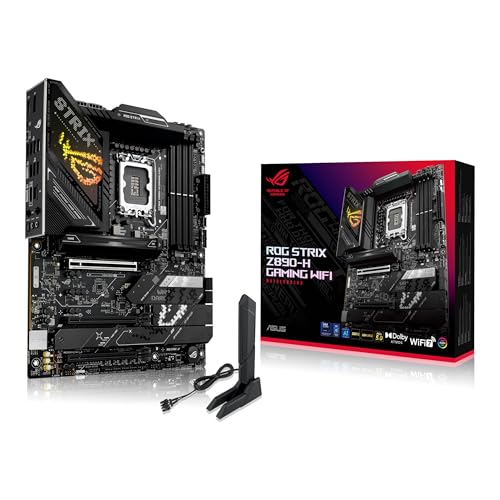 ASUS ROG Strix Z890-H Gaming WiFi Z890 LGA 1851 ATX, carte mère Intel Core Ultra Series 2 Ready, Advanced AI PC-Ready, 16 2 1 2 étapes, DDR5, 5 Go LAN, WiFi 7, 4X M.2, PCIe 5.0, USB Type-C, AI OC