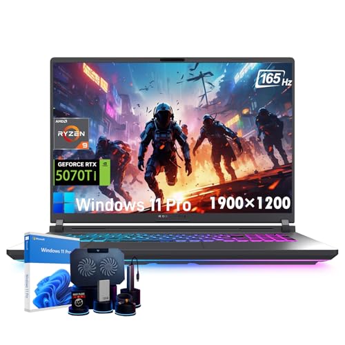 ASUS ROG Strix G16 Ordinateur portable de jeu – NVIDIA GeForce RTX 5070 Ti, AMD Ryzen 9 8940HX (jusqu'à 5,3 GHz), écran WUXGA 16 165 Hz, WiFi 6E, KB rétroéclairé RVB, Win11 Pro, 64 Go de RAM DDR5