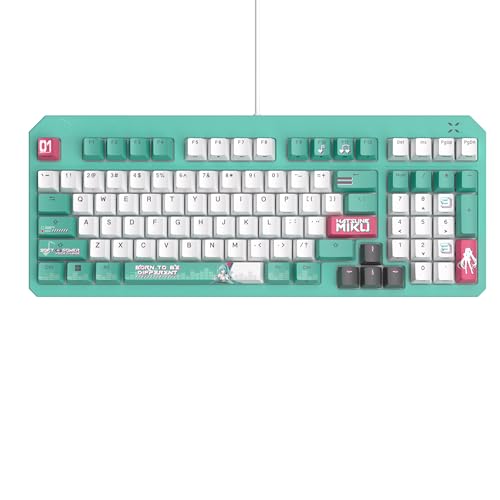 ASUS TUF Gaming K3 Gen II Hatsune Miku Edition Clavier RVB optique-mécanique avec IP57 étanche et résistant à la poussière, disposition compacte à 98 touches, support d'étanchéité en silicone et