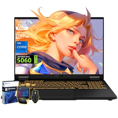 ASUS Ordinateur portable de jeu TUF F16, NVIDIA RTX 5060 (Beat 4070), Intel 14th Core i7-14650HX, 16 1920 x 1200 FHD 165 Hz, WiFi 6E, Ko rétroéclairé, 64 Go DDR5, SSD 2 To, Windows 11 Pro