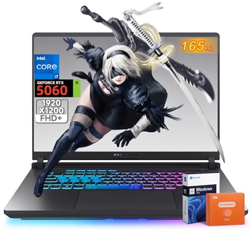 ASUS ROG Strix G16 2025 Nouvel ordinateur portable de jeu, NVIDIA RTX 5060, Intel i7-14650HX, 16 1920 x 1200 FHD 165 Hz 3 ms, WiFi 7, Dolby Atmos, Hires Audio, 64 Go DDR5, 1 To SSD, Win 11 Pro