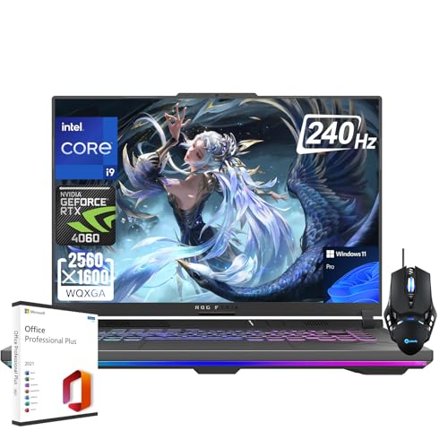 ASUS 2024 ROG Strix G16 Ordinateur portable de jeu avec licence à vie de bureau 16 FHD 240 Hz ROG Nebula Display, Intel i9-14900HX, 64 Go DDR5-5600, SSD de 1 To, GeForce RTX 4060, Wi-Fi 6E, Win